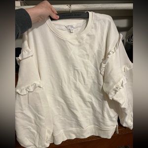 2 ruffle sleeve sweatshirts